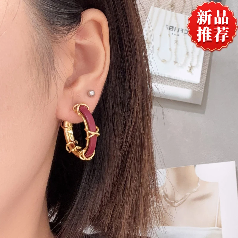 铜合金耳饰 时尚百搭轻奢小众C圈耳环高级感个性耳饰
