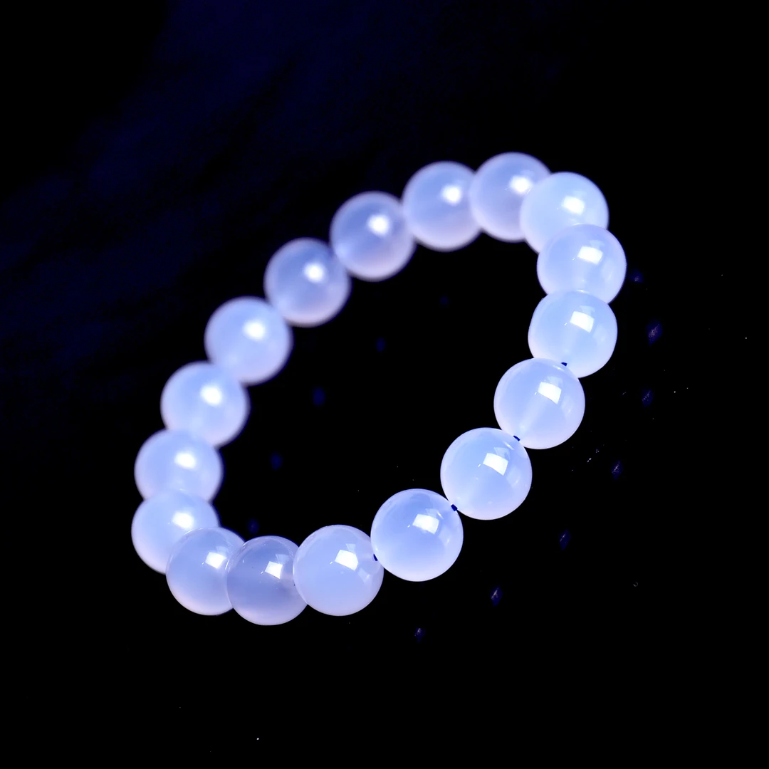 天然土耳其蓝玉髓冰润窃蓝清新手串/卡5mm-10mm/约18cm长/源头