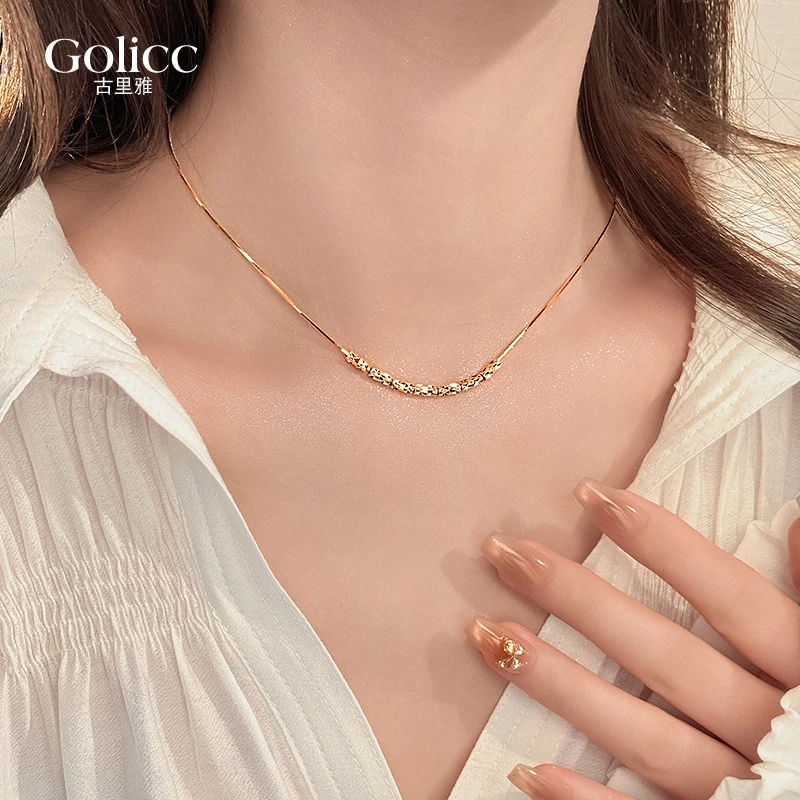 合金项链 金色几何项链女吊坠配饰2025新款高级感颈链轻奢气质ins
