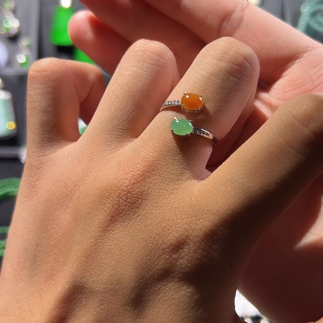 翡翠银S925镶嵌戒指