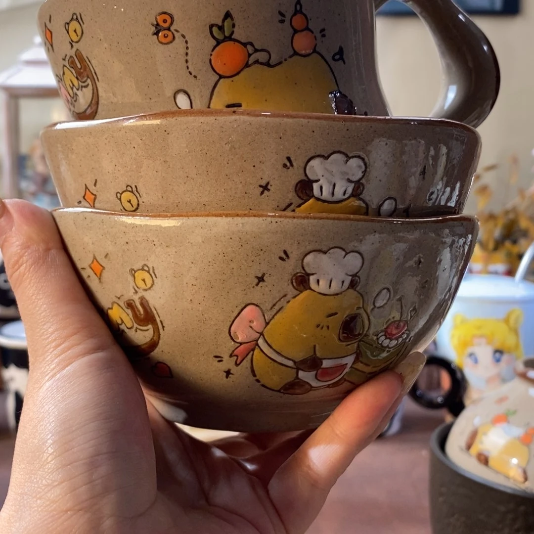 杯景德镇文创手绘可爱水杯