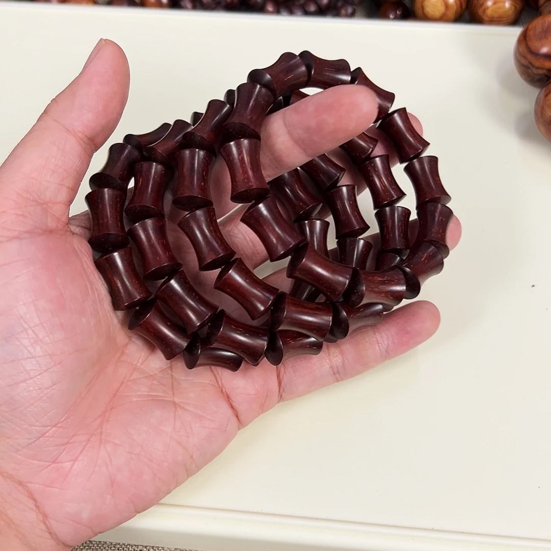 小叶紫檀手串/手链18mm竹节无胶