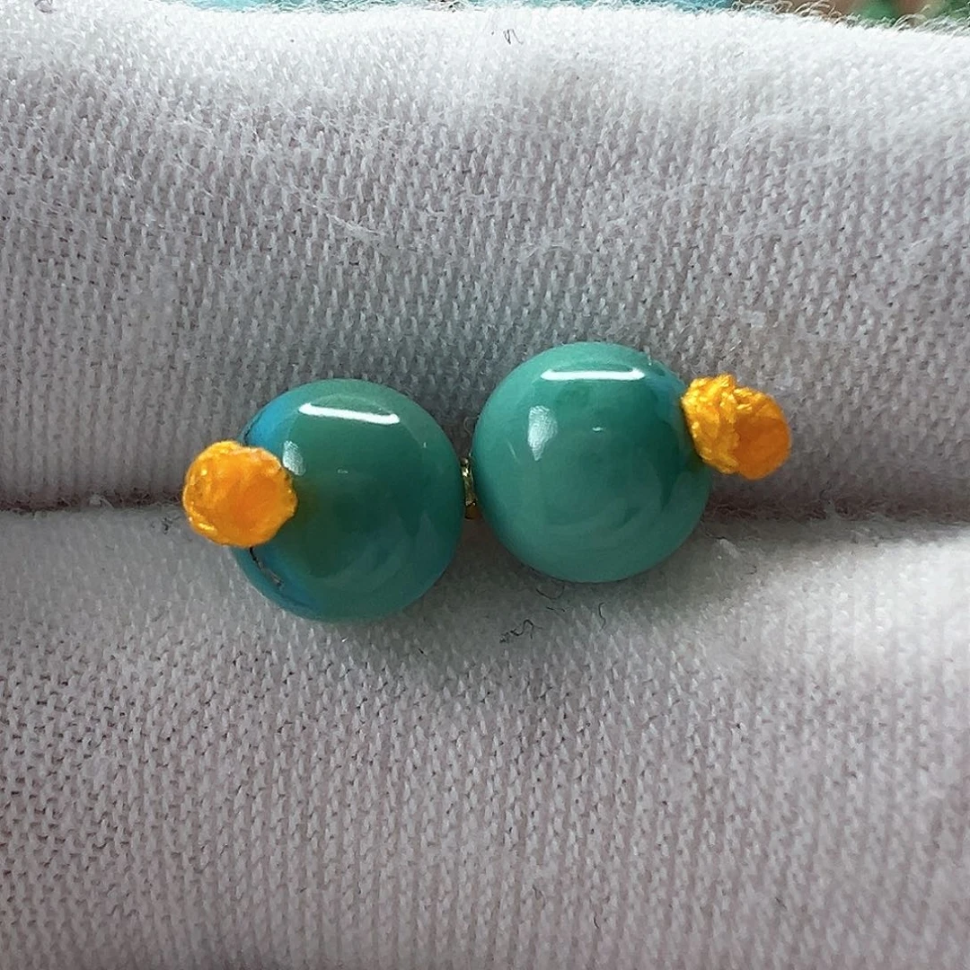 未镶嵌绿松石圆珠6.9mm