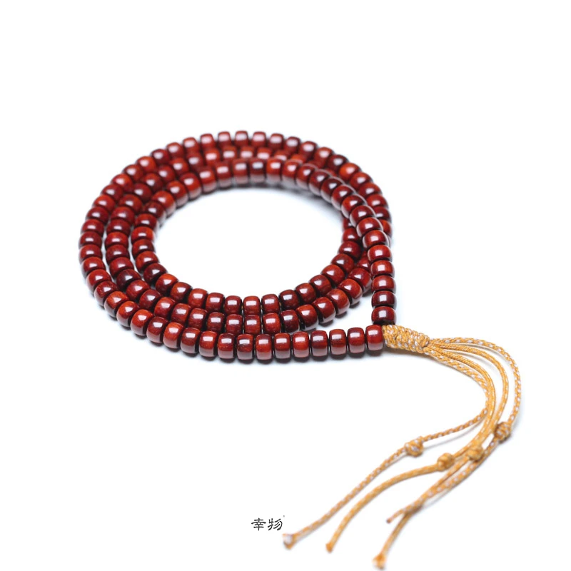 5*7mm*130颗5星数控精工药片原汁原味印度小叶紫檀泥料手串