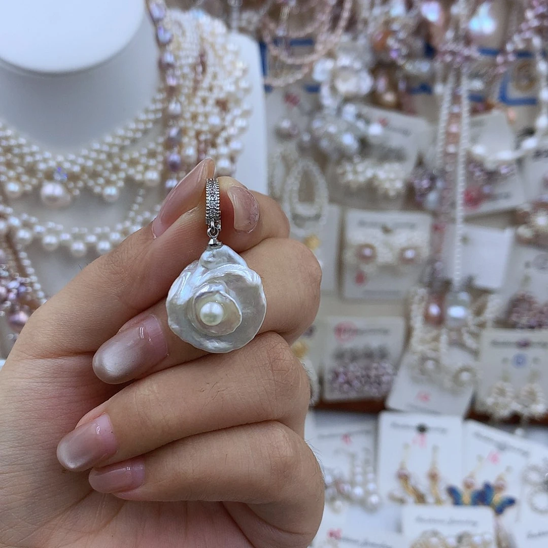 项圈银S925镶嵌淡水珍珠