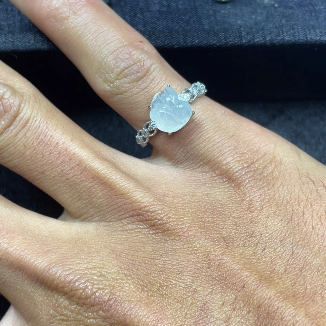 翡翠银S925镶嵌戒指