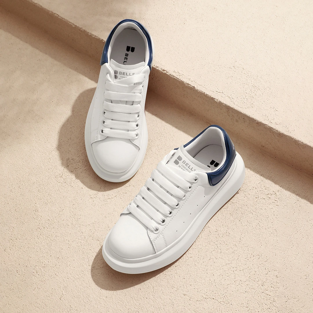 百丽｜【好货推荐】百丽厚底百搭小白鞋女鞋子户外运动鞋休闲鞋