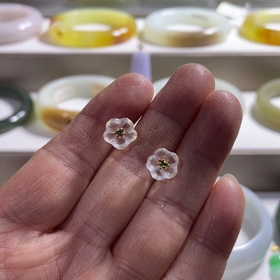 银S925镶嵌耳饰水晶