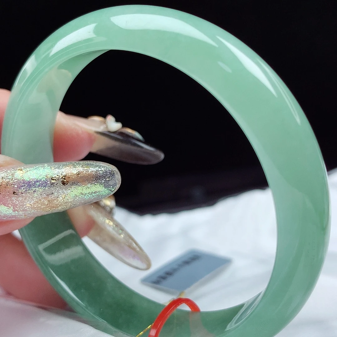 未镶嵌手镯翡翠冰绿55圈4116