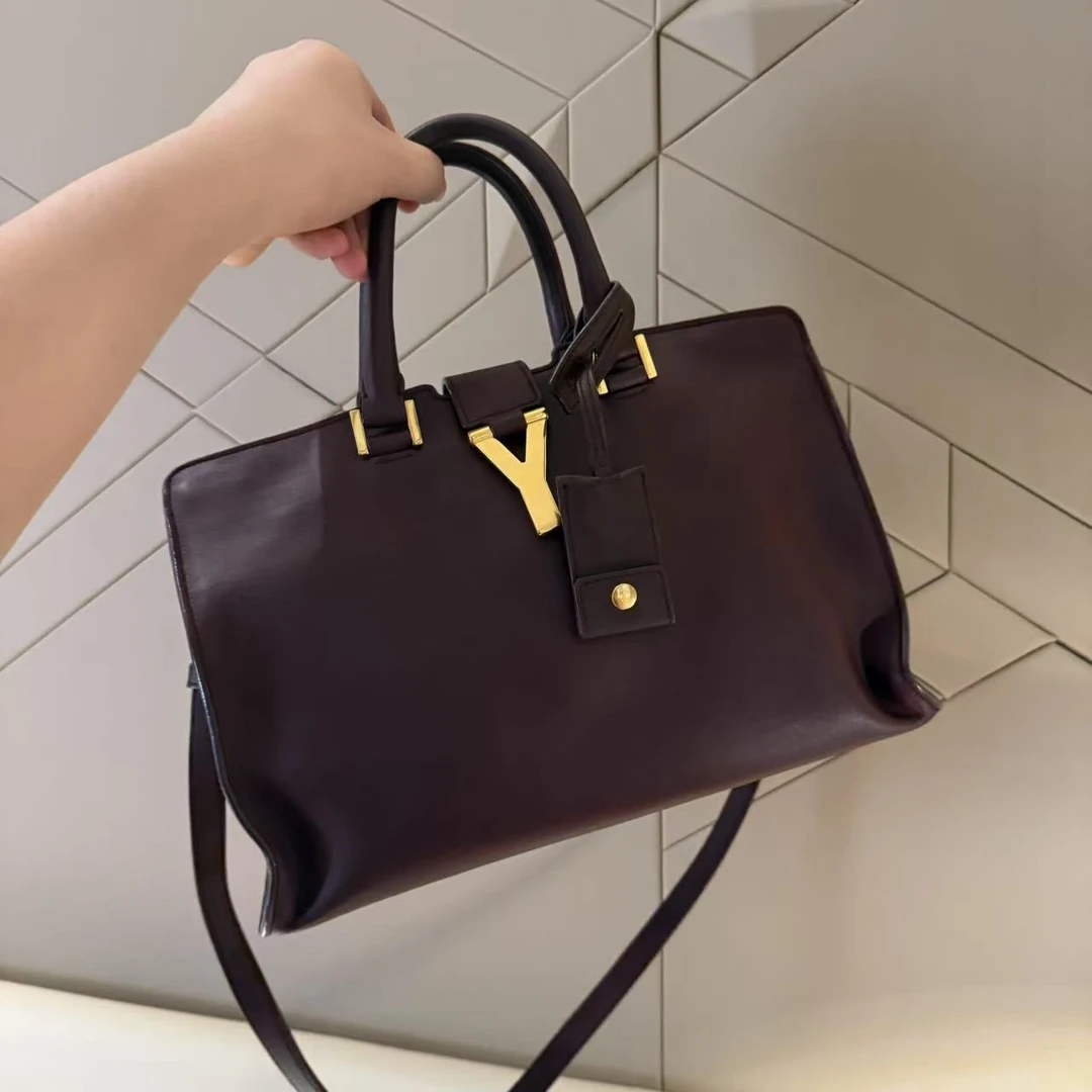 95新 YSL/圣罗兰 ysl手提棕单肩包/非真假不退补不换