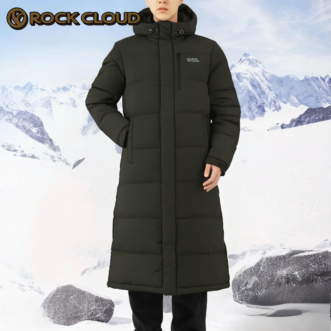 岩云新款户外冬季男女情侣款加厚长款防泼水防风保暖羽绒服