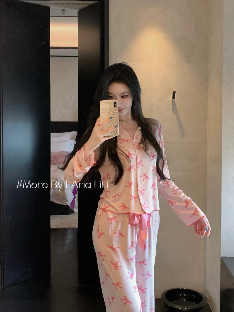 LAria粉糯蝴蝶结  莫代尔睡衣女性感夏季纯欲风2025新款家居服