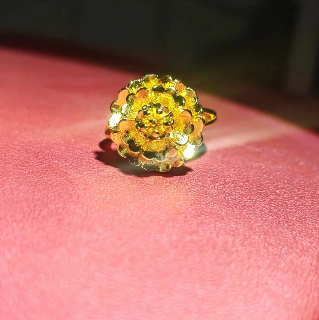 足银戒指 满福MANFU 小花戒指0105