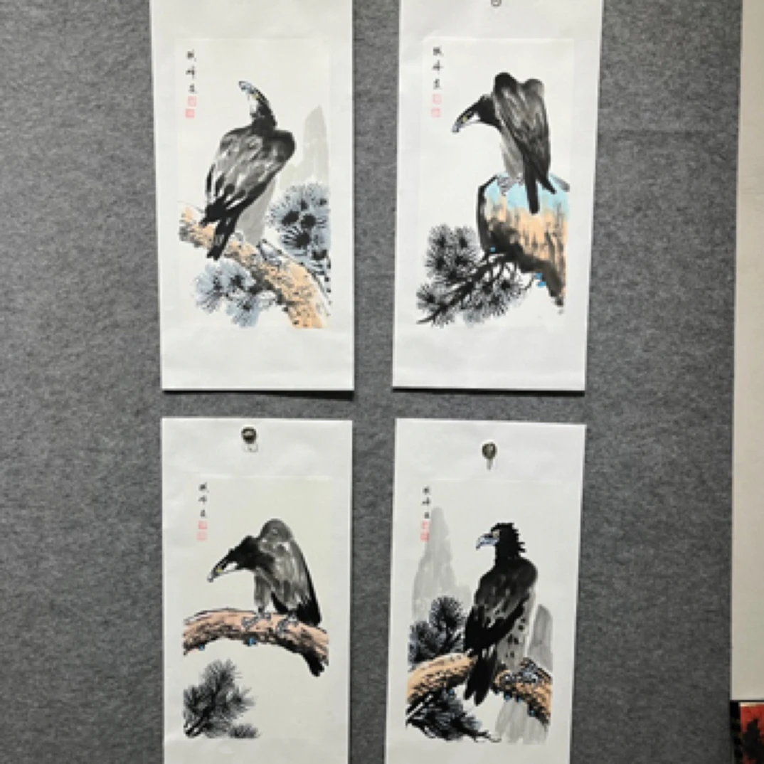 小品画精品手绘老鹰 老师随笔 每幅都不同 图片仅供参考57x32cm
