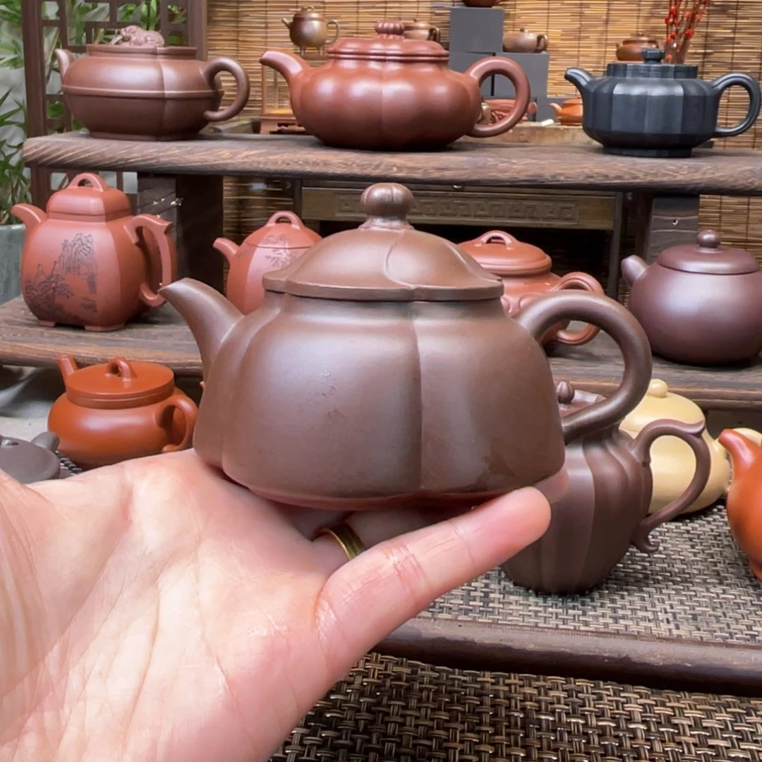 紫砂茶壶宜兴原矿紫砂手工制150