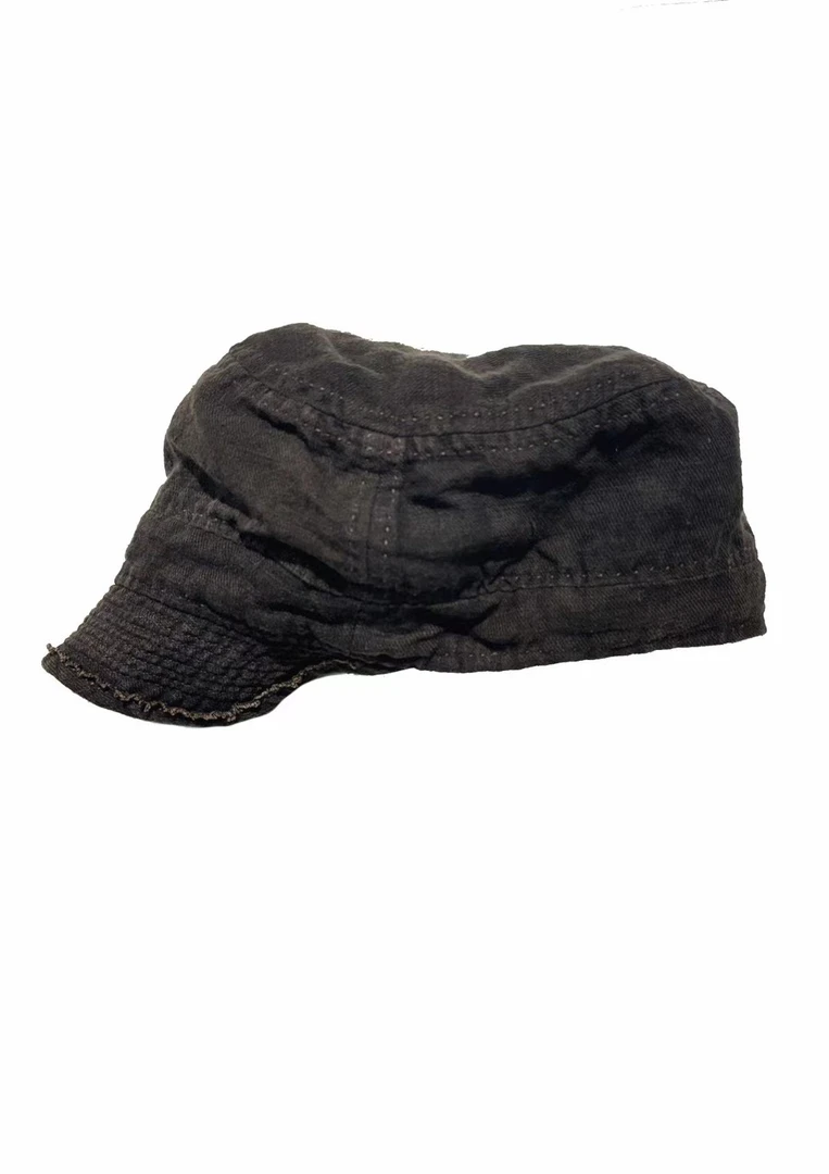 左岸迷香帽子亚麻鸭舌平顶报童帽鸭舌帽百搭左岸帽黑色0013