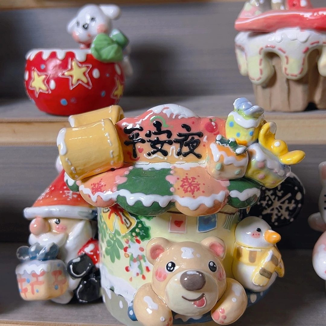 元旦福福纯手工多肉花盆