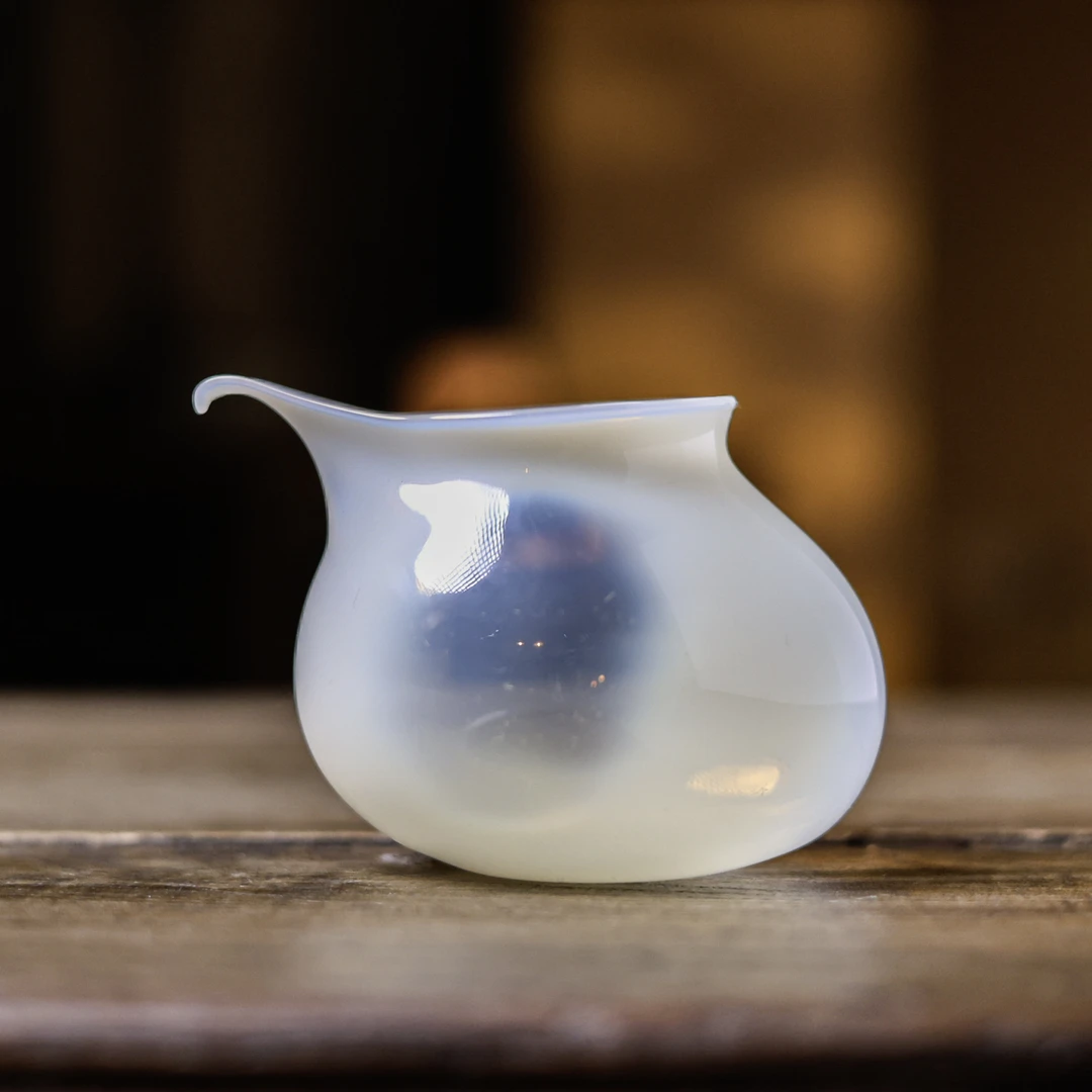 【野陶器】白色光-飞鸟-公道杯170ml(Q6942)