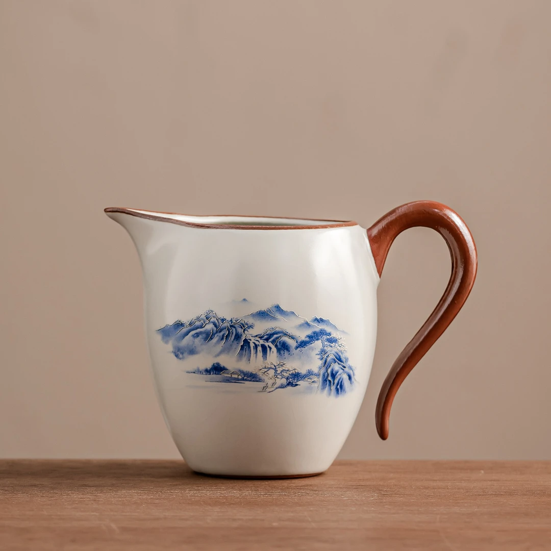 汝窑大号公道杯美人大容量分茶器陶瓷茶海家用德化黄汝茶海
