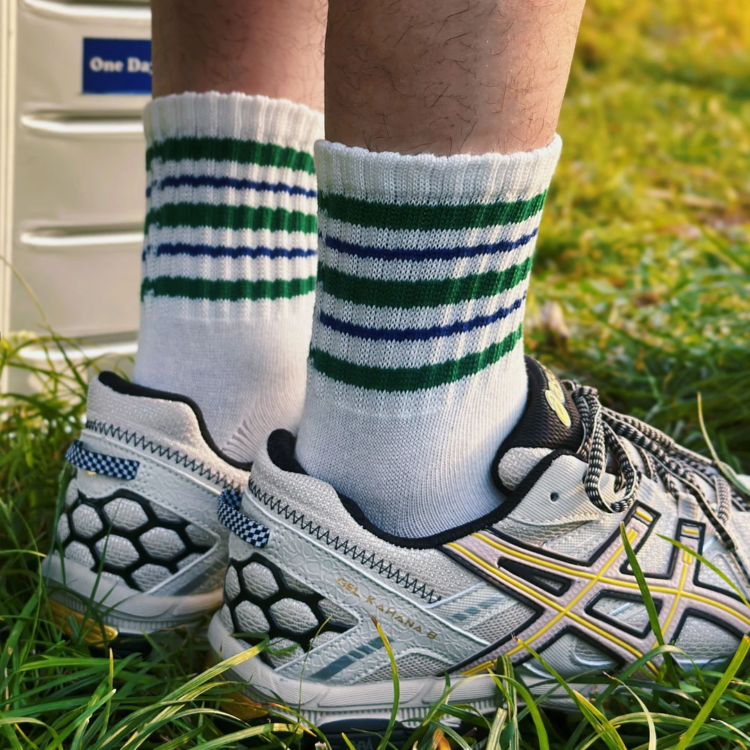 潮拓秋冬透气男袜条纹百搭日系潮流中筒袜纯棉男女运动袜滑板长袜