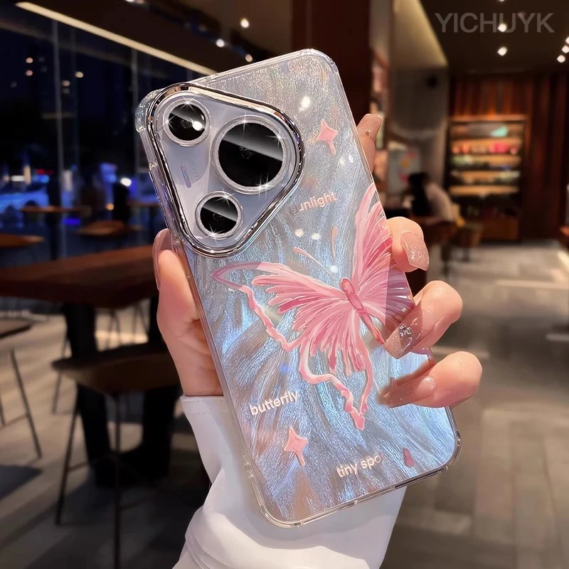 羽纱蝴蝶适用华为pura80pro手机壳p70新款60高级感p60小众mate70