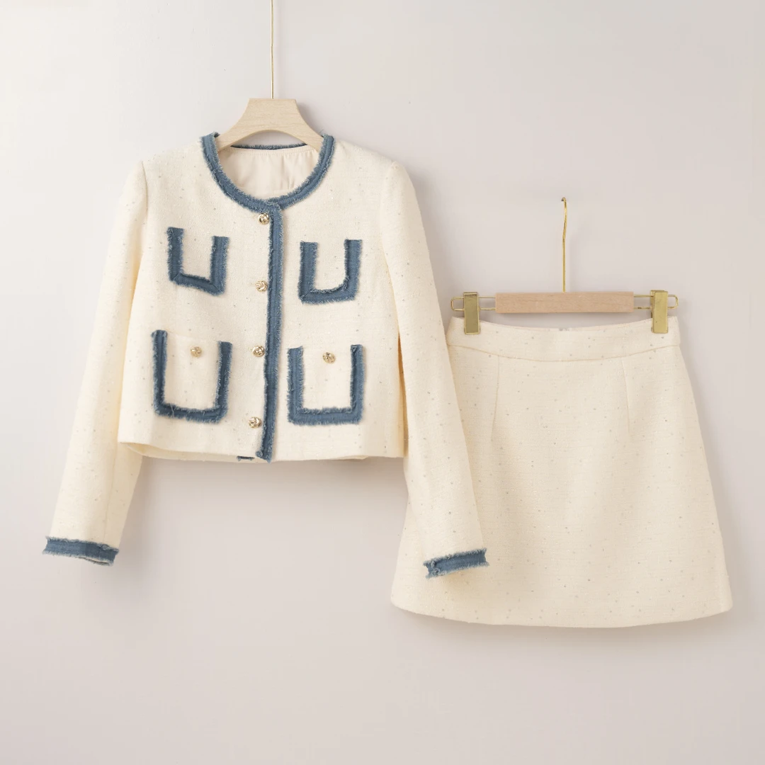 【特价-占单者限购】Q2328小香风时尚套装高级气质拼接半身裙99756