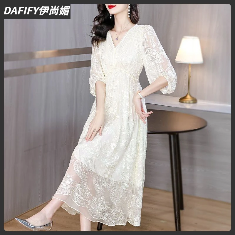 1时尚重磅连衣裙2024年夏季新款法式超仙显瘦遮肚裙子I