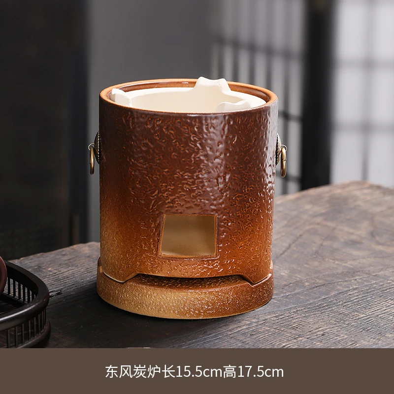陶土炭火围炉煮茶器陶瓷炭炉烤茶炉泡茶壶家用户外一套室内小暖炉