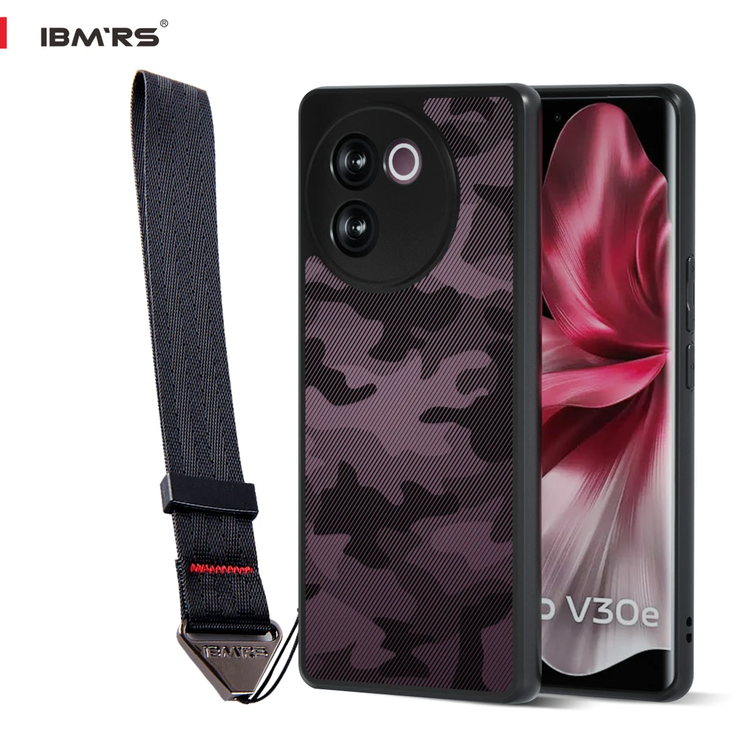 适用VIVO V30E 5G/V40 Lite手机壳迷彩透明防摔软壳带手腕带