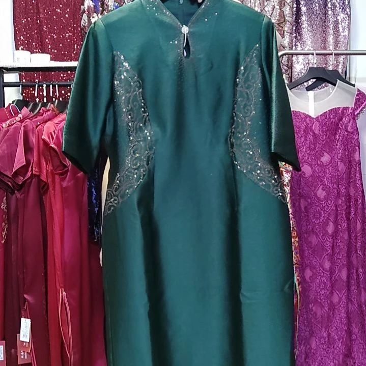 绿色重工中长旗袍4xl130-1405xl140-150