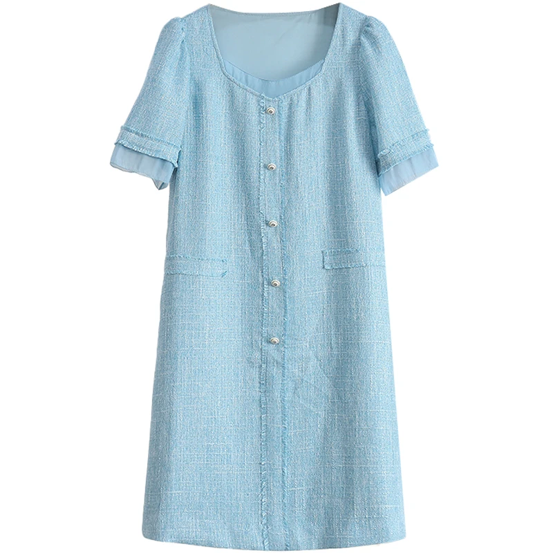 L5527-伍莎服饰云仓百搭时尚新款连衣裙#RKF46L048