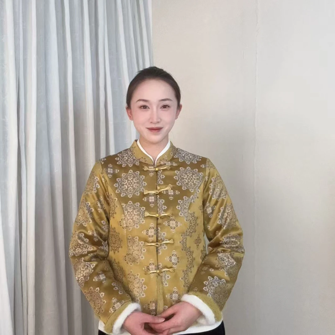 【团花宝相-加棉】2025冬季新中式国风棉服外套fy-1586