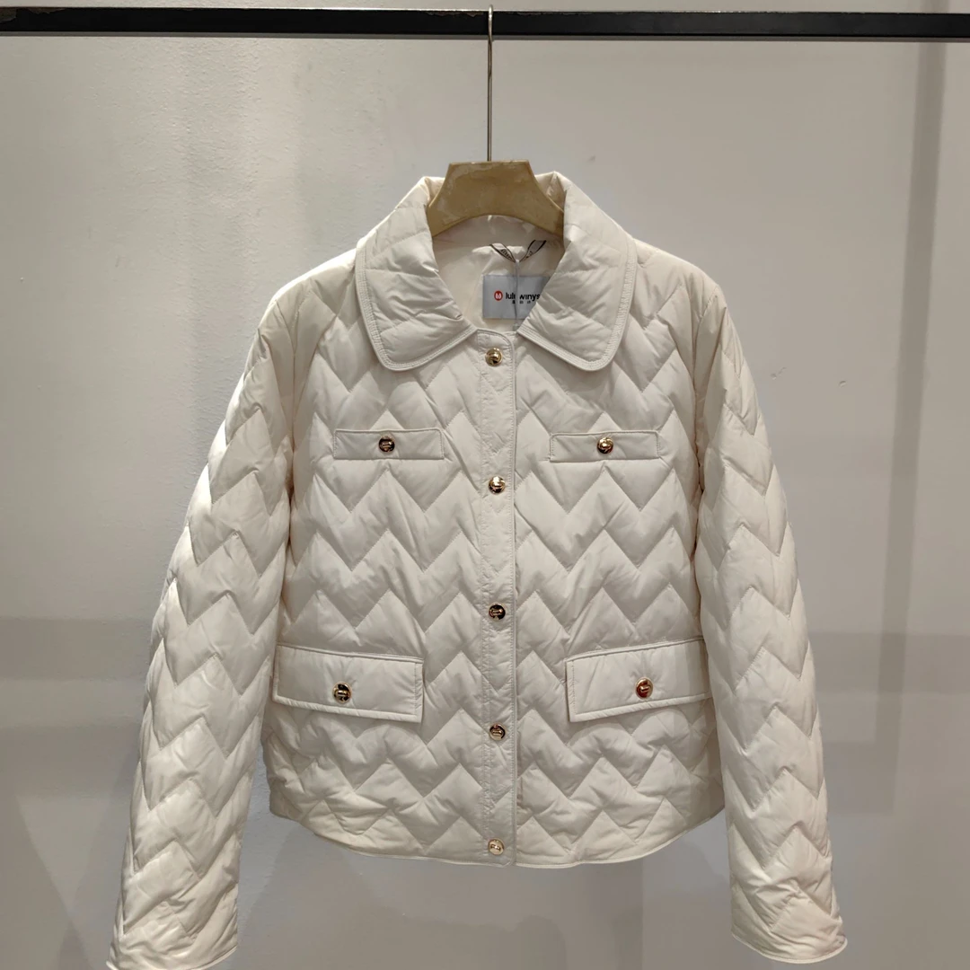 【麦丝】休闲百搭显瘦短款翻领气质小香风羽绒服外套 LYS-256512