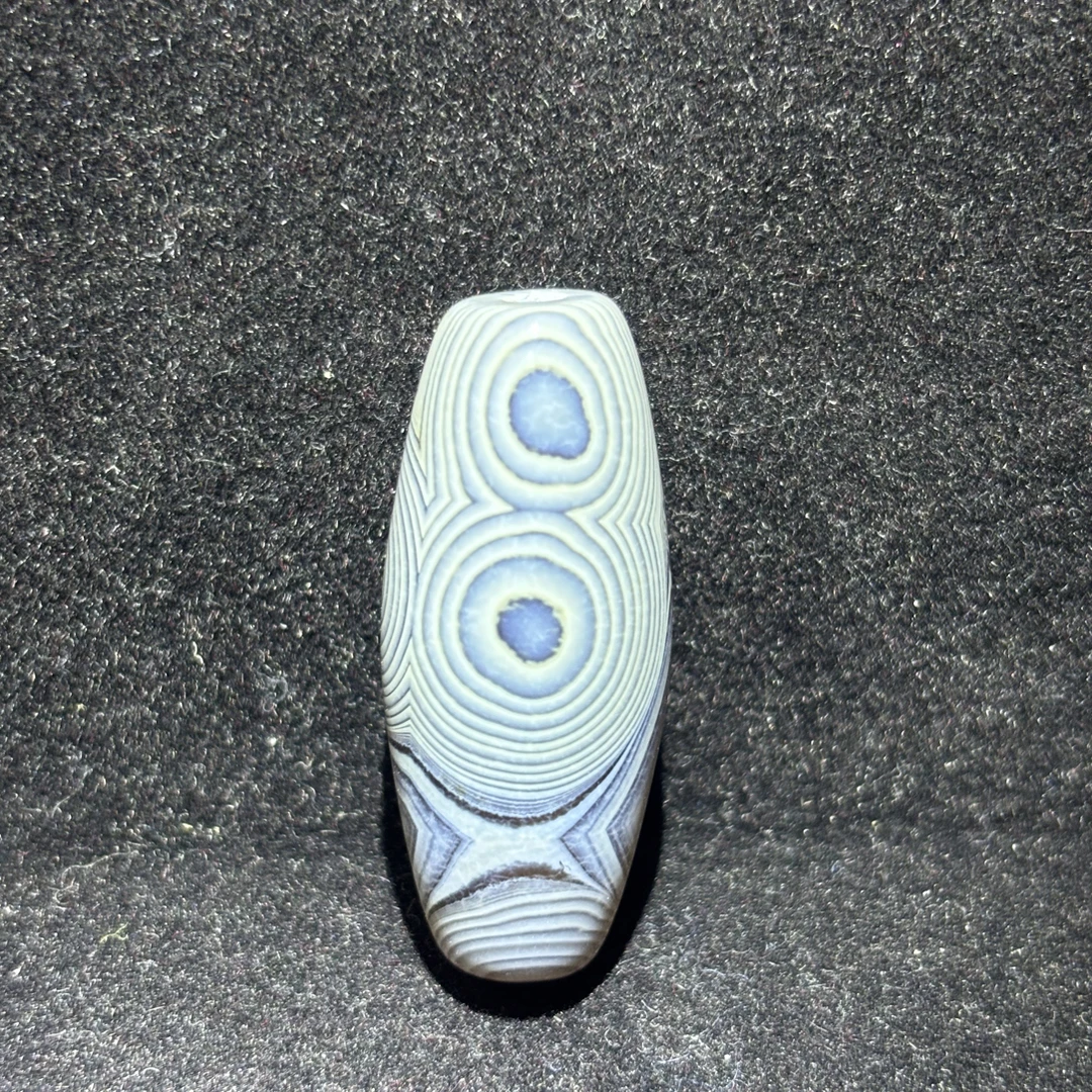 8字蓝沁四眼玛瑙珠