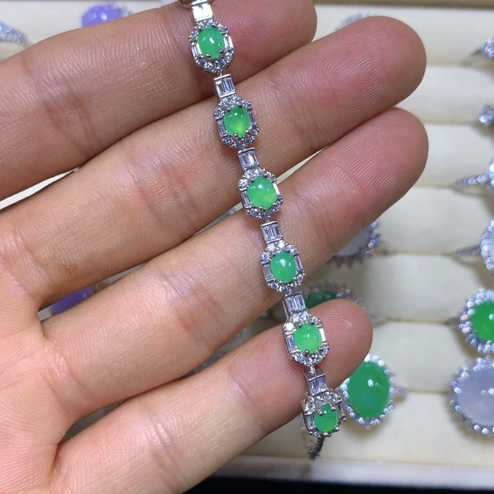 银S925镶嵌戒指翡翠翡翠手链
