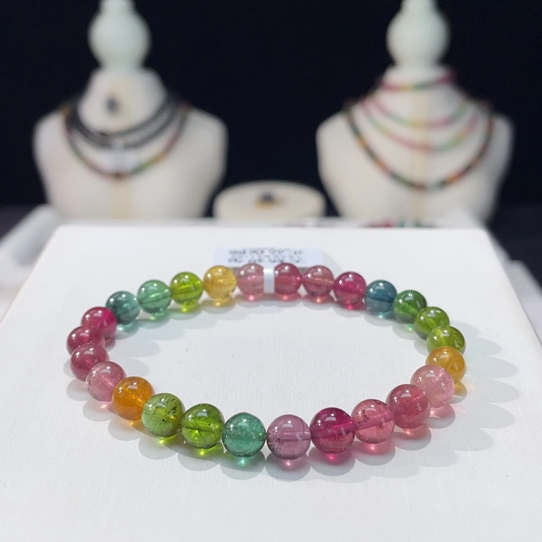 碧玺手串未镶嵌7.3mm±