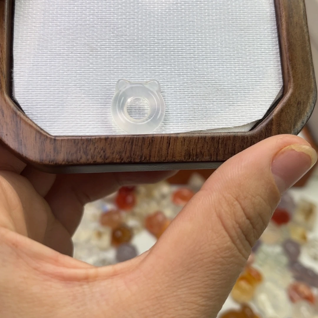 玛瑙/玉髓合金戒指猫咪跑环