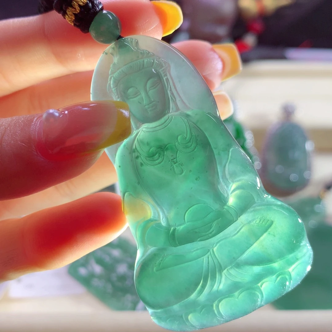 翡翠未镶嵌颈饰天然