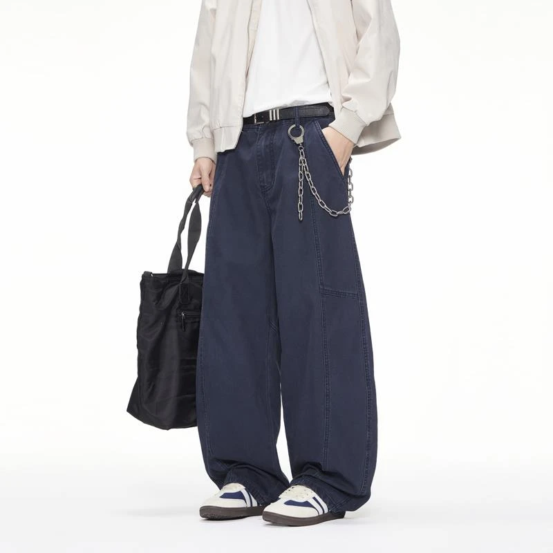 GS美式复古弯刀美式微喇牛仔裤男秋季时尚潮牌新款宽松痞帅长裤子