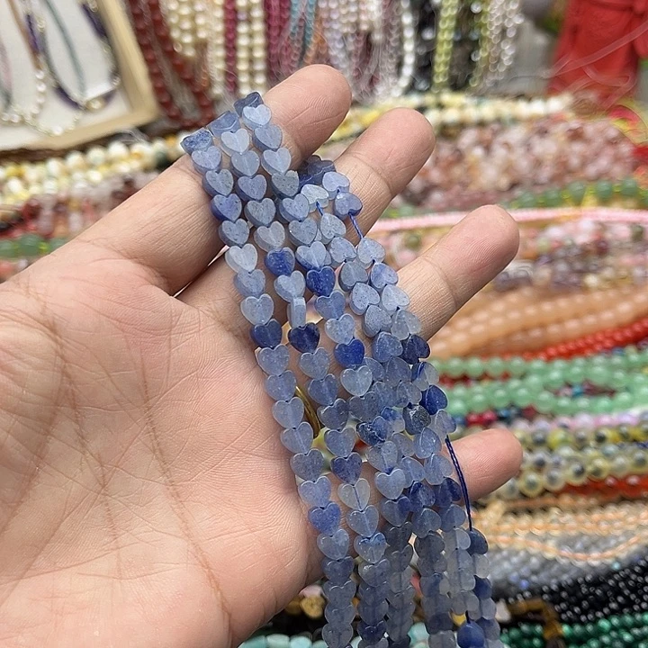 玛瑙/玉髓珠宝半成品未镶嵌一条6mm蓝东陵