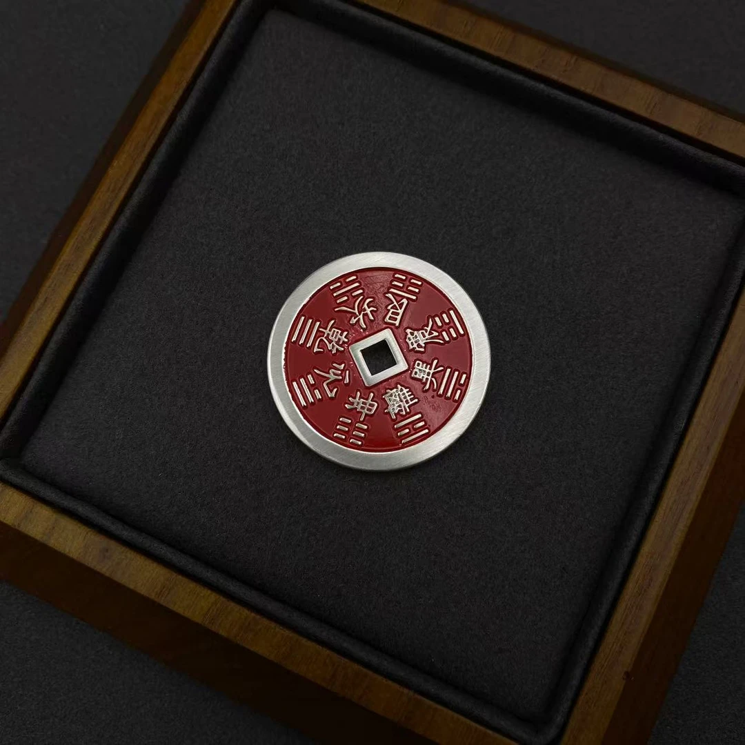 足银银制品 足银999 红30mm山鬼花钱16g（±1g）