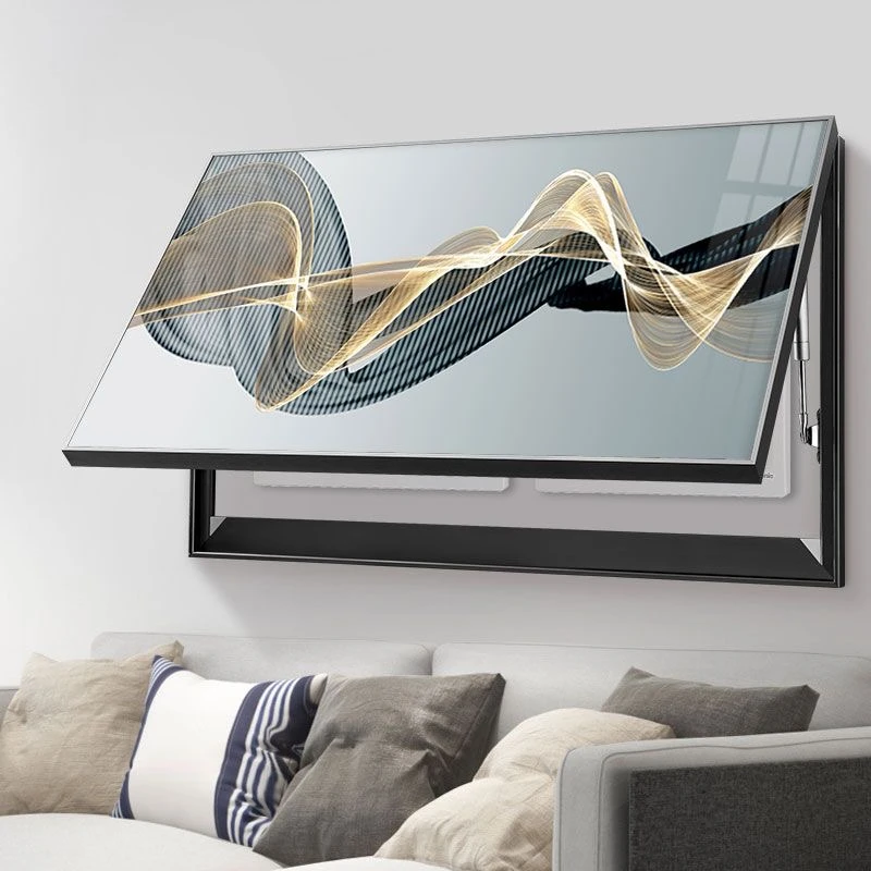 电箱挂画现代简约轻奢风时尚大气铝合金立体手工晶瓷装饰画