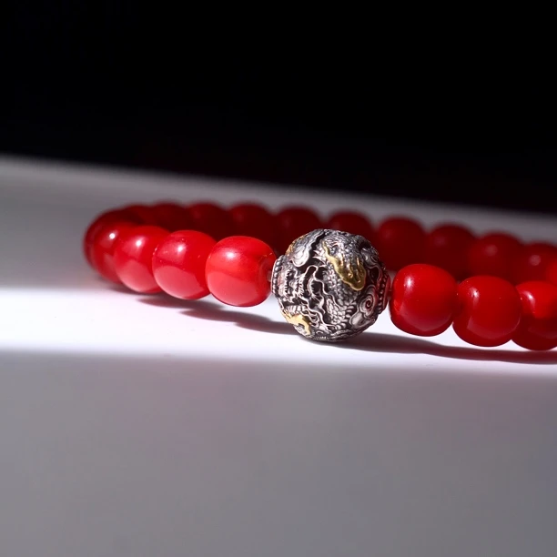 山工手作 金工龙珠手串手把件