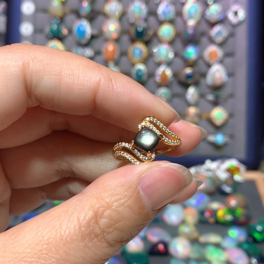 欧泊银S925镶嵌戒指款式