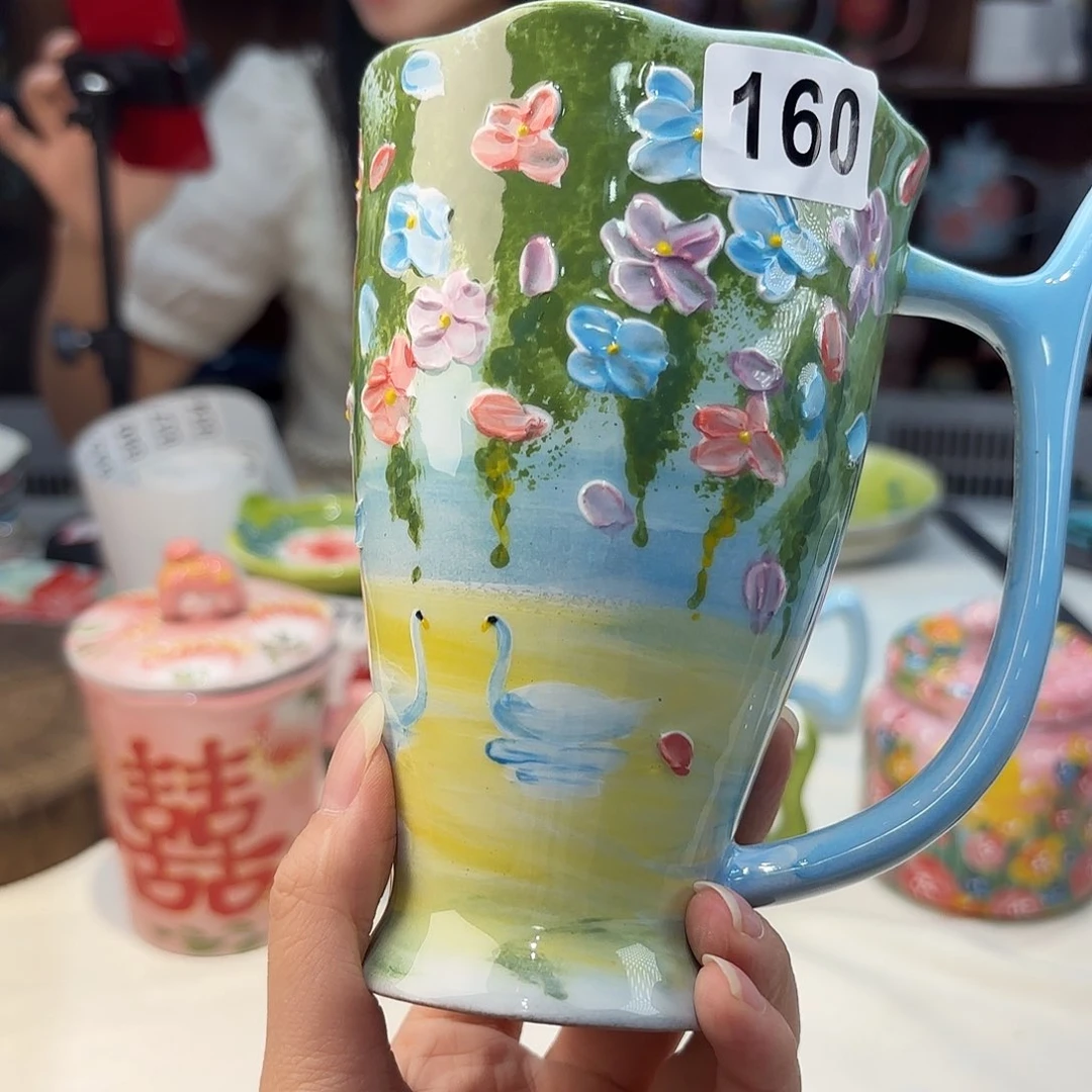 瓷片景德镇手绘高温釉下彩陶瓷茶具