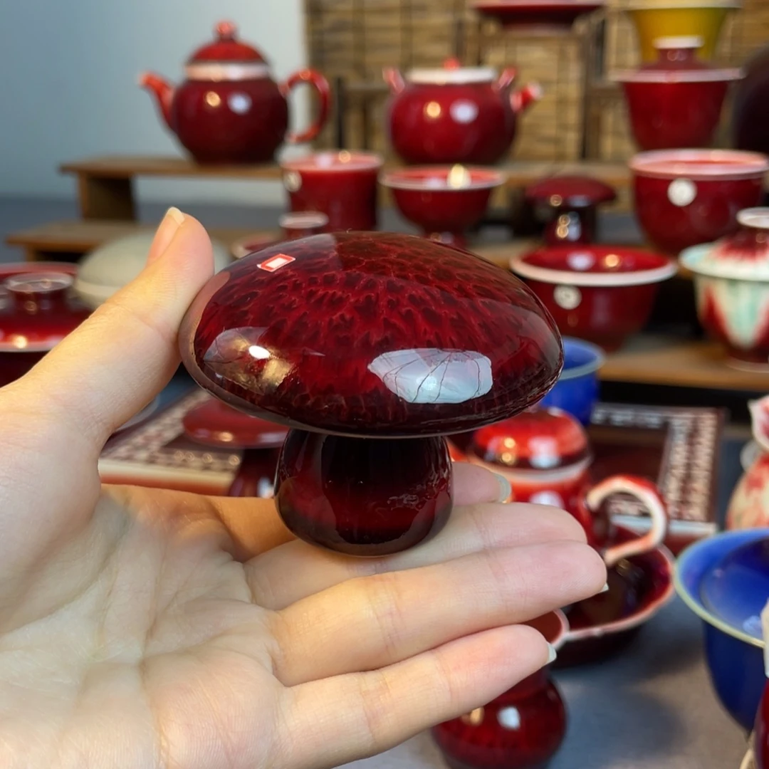 景德镇原矿陶瓷 蘑菇盖置