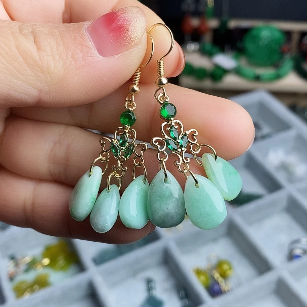 翡翠未镶嵌耳饰39.9