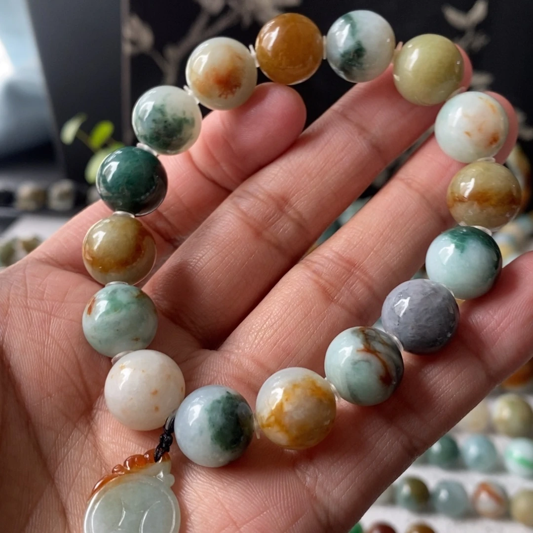 翡翠未镶嵌颈饰多宝13mm福在眼前