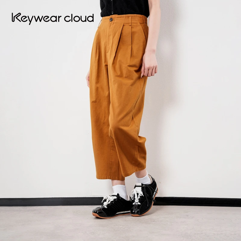 Keywearcloud奇威棉麻混纺垂感气球裤