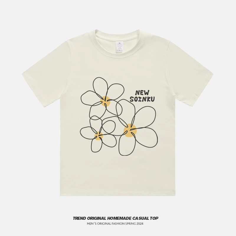 大花朵短袖T恤女夏季日系甜美趣味宽松小众减龄休闲上衣ins